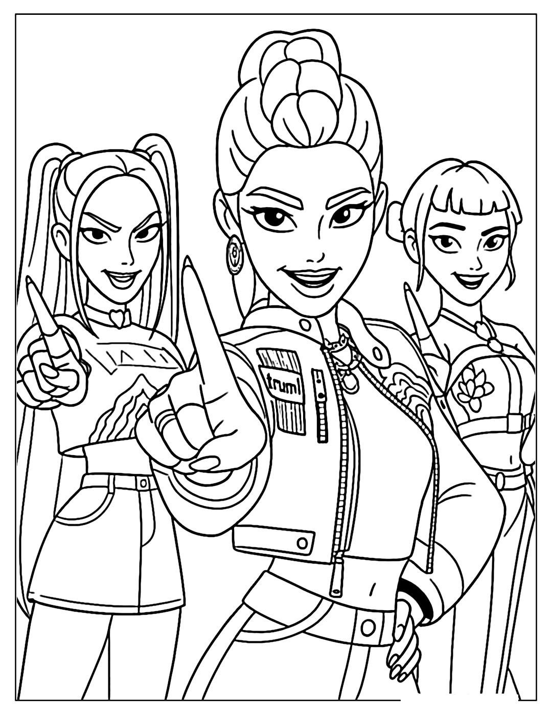 Fisa de colorat cu The Powerful K-Pop Demon Hunters 22